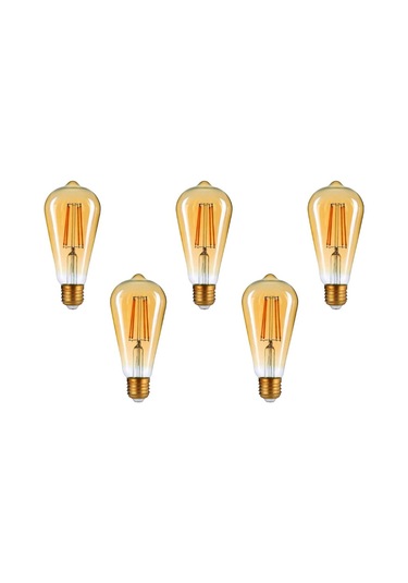 4w Rustik Ampul 2500k Amber Işık St64 - 5 Adet