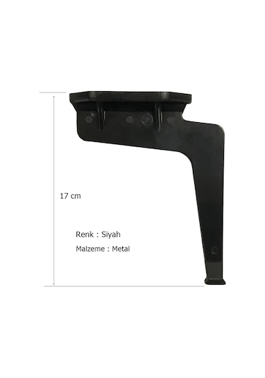 4 Adet Kaz Lüks Mobilya Koltuk Çekyat Ayağı Metal Siyah 17 Cm