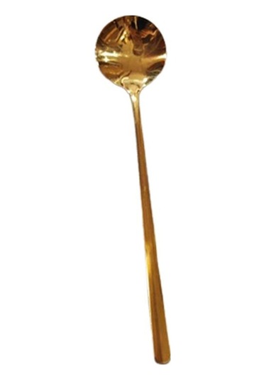 Altın Paslanmaz Çelik Büyük Kare Mutfak Kaşığı Düz Tabanlı Pirinç Çorbası Kepçesi Tatlı Dondurma Servis Spatula Sofra