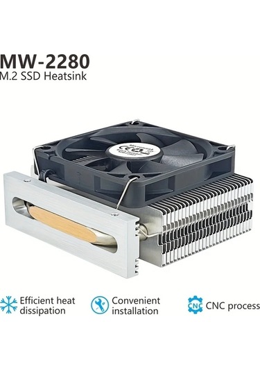 Xuweiwei Microweak Siyah M2 Ssd Sogutma Fani 4 Pinli Pwm 60mm Radyator Pcıe 50 İcin Cnc Aluminyum Verimli Isi Dagitimi Sunucu Uyumlu Tasinabilir