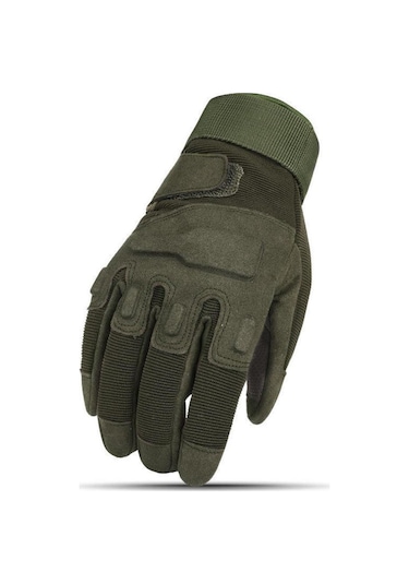 Taktik Tam Parmak Dokunmatik Eldiven-motosiklet-bisiklet-spor-outdoor-eldiven M-haki