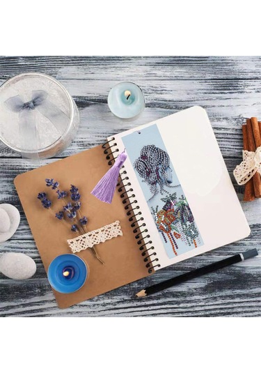 Padalink 21x6cm Deri Yapıştırma Taşlı Kitap İşareti, Çok Renkli Taşlar, Araç Seti Ve Süperlik İçeren Dıy Oyuncak Diğer