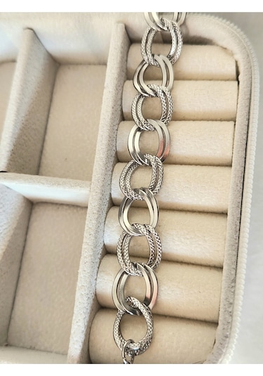 Samanyolu Model Silver Gümüş Renk Çelik Bileklik