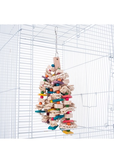 Vkemall Orman Ağaç Ve Mısır Kabuğu İle Yapılmış Papağan Diş Ve Gagası Gıcırdatma Oyuncak - Orta Ve Büyük Boy Kanatlılar İçin Dayanıklı Ve Kolay Monte Edilebilir