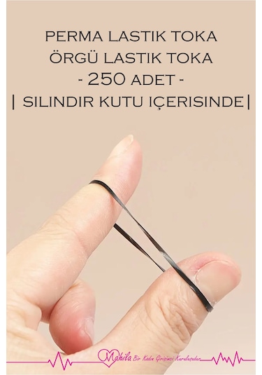 Lastik Toka, Perma Lastiği, Saç Tokası, Örgü Tokası, Saç Lastik Toka 1 Paket 250 Adet +-10 Adet Çok Renkli