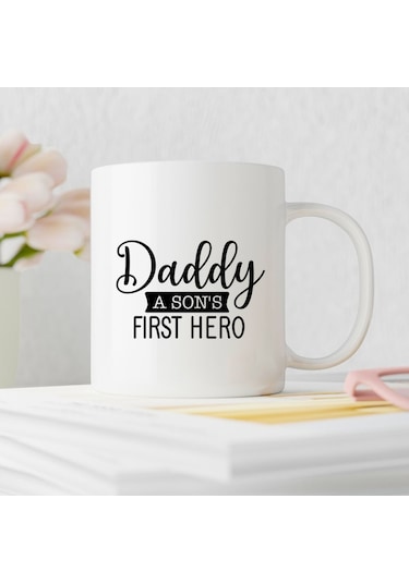 Babalar Günü 5.tasarım Daddy A Son's First Hero Kupa Bardak Çok Renkli