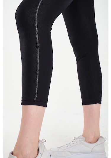 Varak Baskılı Tayt Koyu Lacivert