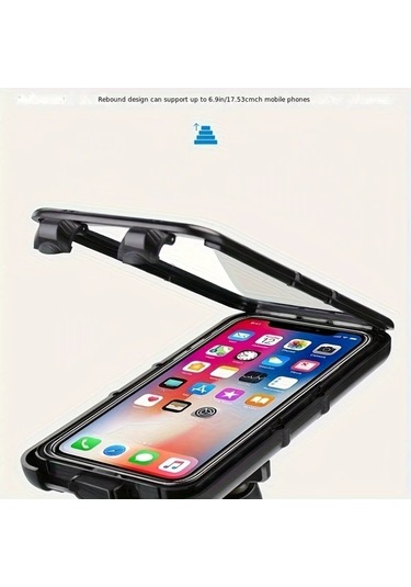 Xuweiwei Tosuod Ayna Tabanlı Bisiklet Navigasyon Tutucu Motosiklet Araç Telefon Askısı Siyah Ayna Taban Stili