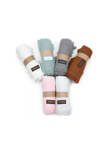 4 Katlı Yumuşak ve Hafif Müslin Bebek Battaniyesi Pudra Pembe