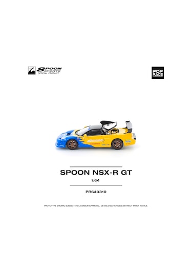 Pop Race Honda Nsx-r Gt Spoon Sports 1:64 Diecast Model Araba Pr640310 Sarı