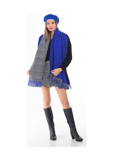 Keçe Ressam Atkı 2.li Set Saks Saks Mavisi