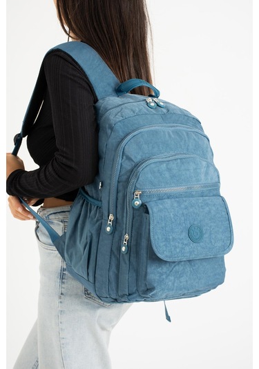 Ultra Hafif Çok Cepli Su Geçirmez Sırt Çantası Unisex Mavi Model:571-2a - Mavi