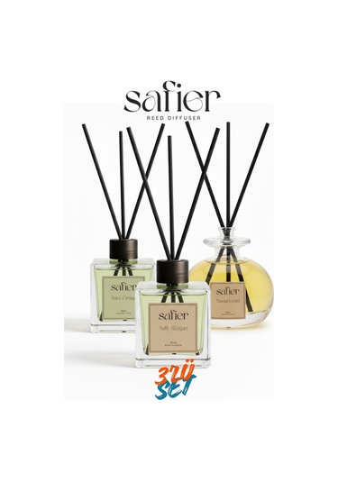 3 Lü Çubuklu Oda Kokusu Seti Yağmur Ormanları,sandal Ağacı,bahar Çiçekleri 100 Ml Karışık