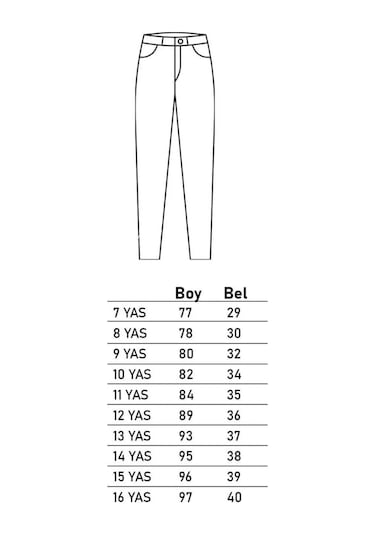 Erkek Çocuk Dar Paça Siyah Kot Pantolon Çok Renkli