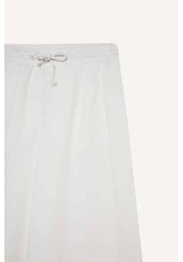 Defacto Barrel Fit Beli Bağcıklı Geniş Paça Eşofman Altı F3364ax25auwt32 Beyaz-wt32