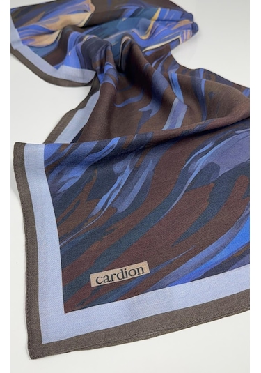 Cardion Pamuk İpek Şal - 70 X 180 - 06302 Kahve - Mavi