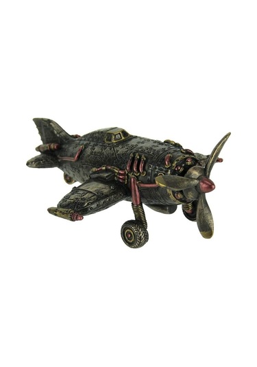 Veronese Design Steampunk Tarzı Tek Pervaneli Uçak Heykeli