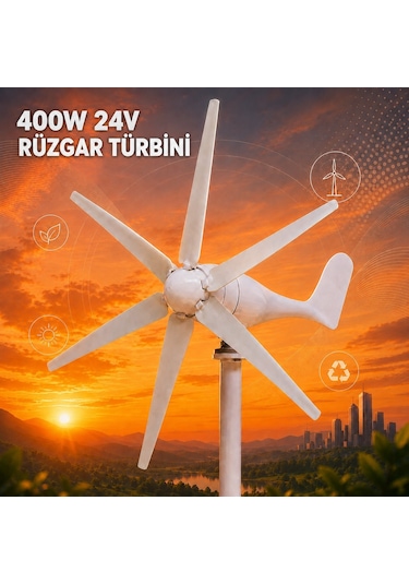 400w-24v Rüzgar Türbini+Şarj Kontrol Cihazı