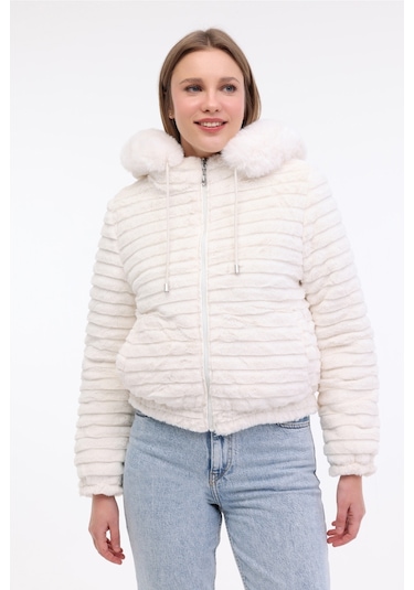 Lumberjack Wl Alba 2cn2120 4pr Ekru Kadın Kısa Kaban Bej