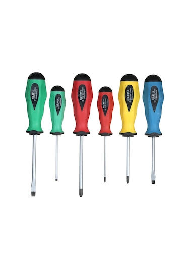 Padalink Penggong 6 Parça Tornavida Seti: Ph2/ph1/ph0 Çapraz, Sl6/sl5/sl3 Düz Uçlu, Kaymazsız Uç Ve Ergonomik Saplı Tamir Aletleri