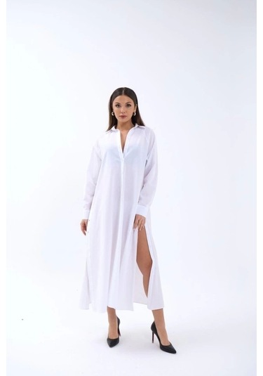 5857 Elbise-beyaz Beyaz