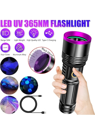 F.b.ı F-365 Uv 20w Şarjlı 26650 Pilli Profesyonel El Feneri Bakır