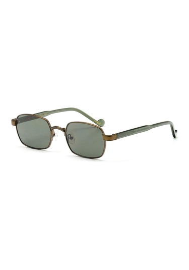 Redberry Java C4 52 Unisex Dikdörtgen Bronz Metal Güneş Gözlüğü Bronz
