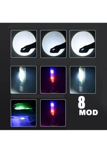 Maoyaya Yüksek Güçlü Şarjlı El Feneri Şarjlı Yeni Nesil El Feneri Watton Wt-609 Gri Gri