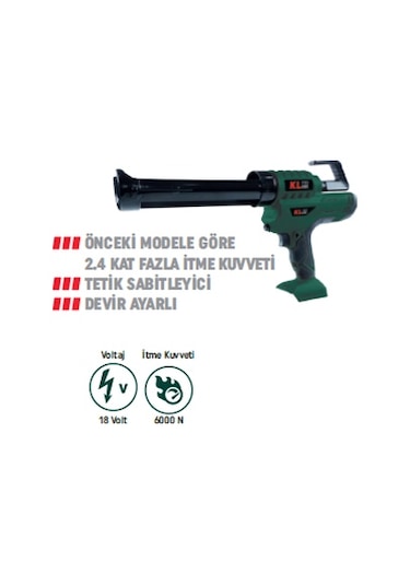 Klpro Klst18e-20 18 Volt 2.0 Ah Çift Akü Akülü Şarjlı Silikon Tabancası