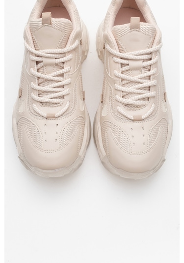 Lecce Bej Cilt Kadın Spor Ayakkabı Bej
