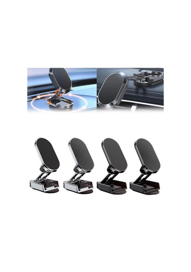 Tenfowee 360 Derece Dönebilen Katlanabilir Araç İçi Manyetik Telefon Tutucu - Güçlü Yapışkan Ve Kaymaz Yüzey Siyah