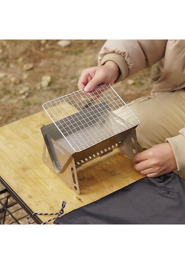 Jokmae Çelik Mangal Katlanır, Isıya Dayanıklı, Barbekü Tepsili Çok Renkli