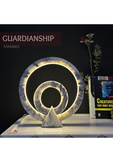 Modern Mermer Led Masa Lambası Benzersiz Dairesel Ve Üçgen