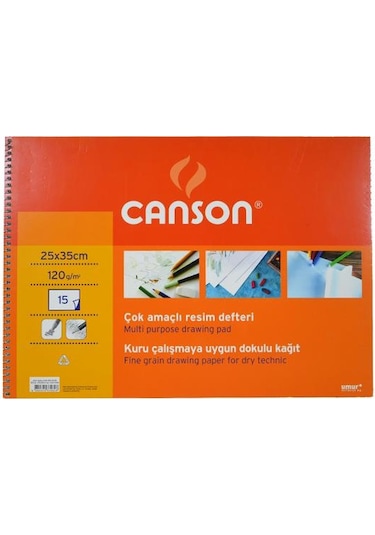 Canson Çok Amaçlı Resim Defteri 25x35 Cm 120 Gr 15 Yaprak