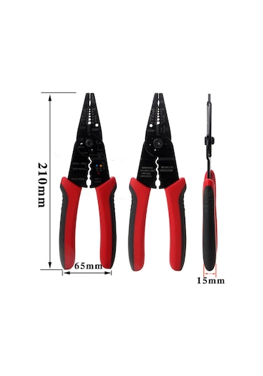 Youmex 50 Çelik 8" Çift Renkli Otomatik Kablolu Parçacık Açıcı Ve Terminal Presleyen Elektrikçi Ev Gereci Multifonksiyonel Takım Çok Renkli