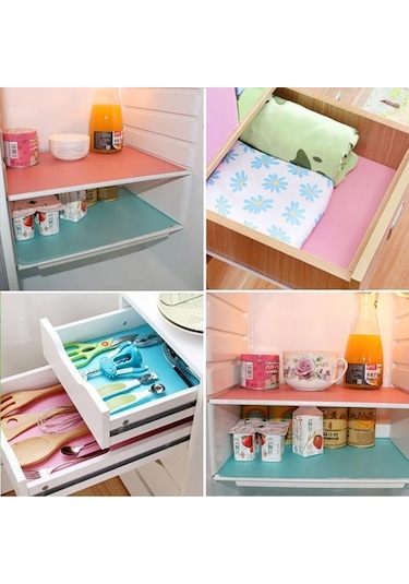 Pembe 4 Adet Buzdolabı Pedi Antibakteriyel Zehirli Küf Nem Pedi Su Geçirmez Buzdolabı Paspasları Pembe