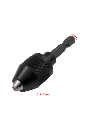 Tenfowee 0.3-6mm Tutma Aralığı 1/4" Hex Kolu Uyumlu, Akülü Tornavida'dan Matkap/değiştirici Uyumlu Çelik Adaptör Gümüş