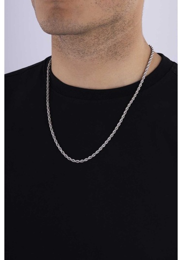 Gümüş Pazarım Klasik Burgu Model Erkek Çelik Zincir Çok renkli