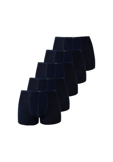 Arma Yıldız Erkek İnce Bel Lastikli Bambu Boxer Lacivert 5'li Paket Lacivert