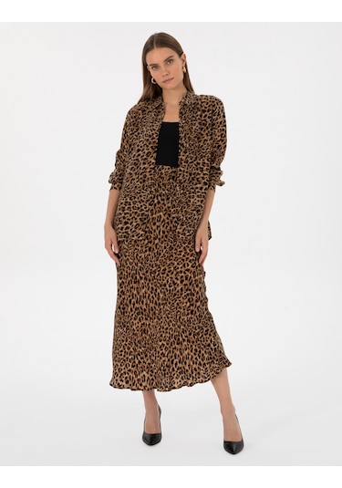 Pierre Cardin Kadın Camel Etek Dokuma 50313694-vr015 CAMEL