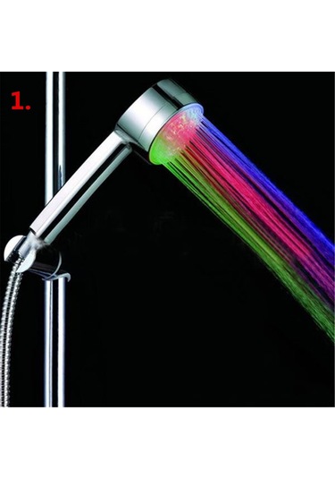 Lebıhmurah Bf76 Led Renkli Otomatik Sıcaklık Sensörü El Duş Başlığı Aracı Çok Renkli
