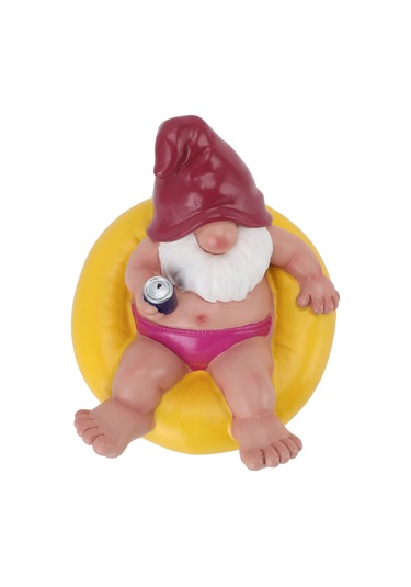 Hangfox Sarı Reçine Cüce Heykeli - Havuz, Göl, Bahçe Dekorasyonu - Su Üstünde Yüzen Funny Outdoor Ve Indoor Ornament