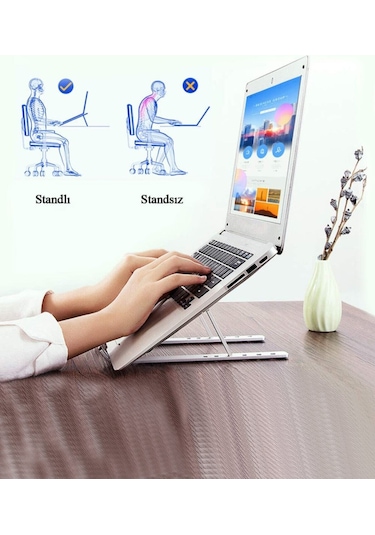 Ayarlanabilir 6 Kademeli Alüminyum Notebook Standı