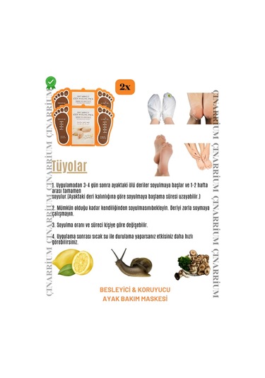 Ayak Peeling Maskesi 2 Li Soyulma Etkili, Ölü Deri Temizleyici Ve Pürüzsüzleştirici Bakım