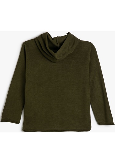 Koton Kapşonlu Kazak Uzun Kollu Kanguru Cepli Haki 4wkb90004ht 4WKB90004HT854 Haki