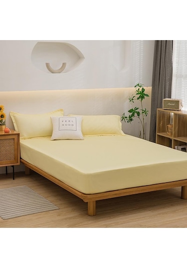 Açık Sarı Yatak Örtüsü Gömme Çarşaf Düz Renk Kaymaz Ayarlanabilir Yatak Örtüsü Yastık Kılıfı Olmadan 120x200cm Açık Sarı Açık Sarı Yatak Örtüsü Gömme Çarşaf Düz Renk Kaymaz Ayarlanabilir Yatak Örtüsü Yastık Kılıfı Olmadan 120x200cm Açık Sarı