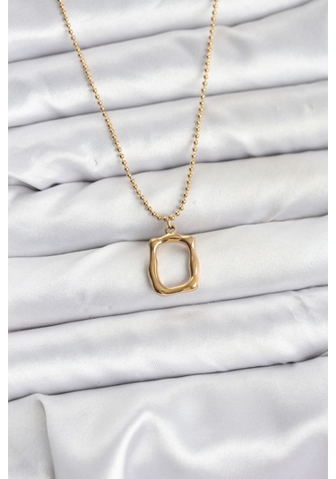 316l Çelik Zincir Gold Renk Model Kadın Kolye Renkli