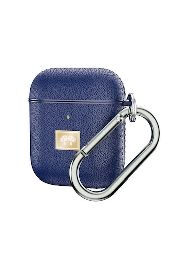 Wlons Airpods Uyumlu Kılıf Deri Görünümlü Wlons Askılı Koruma Kılıfı Airpods Uyumlu Kılıf Deri Görünümlü Wlons Askılı Koruma Kılıfı Lacivert