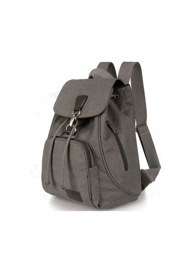 Dawndesslo Kadın Vintage Keten Sırt Çantası - Seyahat Ve Okul İçin Omuz Askılı Dizüstü Çantagri Gri