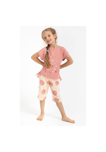 Roly Poly 2791 Garson Cat Fil Dişi Kız Çocuk Kapri Takım Şeftali